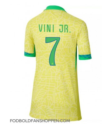 Brasilien Vinicius Junior #7 Hjemmebanetrøje Dame Copa America 2024 Kortærmet